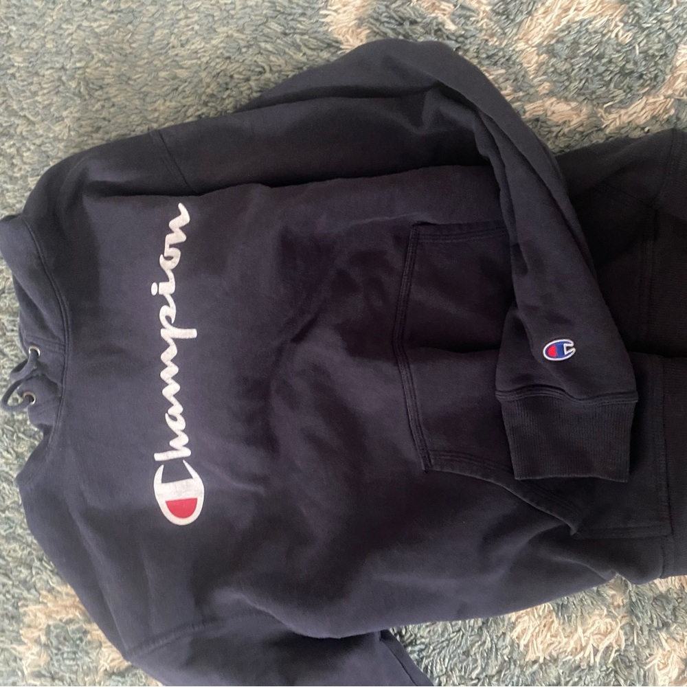 champion blue hoodie